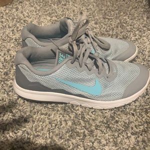 Blue and Gray Nike Tennis Shoes